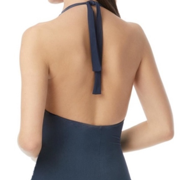 CARMEN Marc Valvo Halter One Piece Swimsuit - Picture 5 of 7